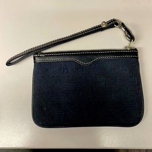 Dooney & Bourke Black DB monogram zip wristlet wallet